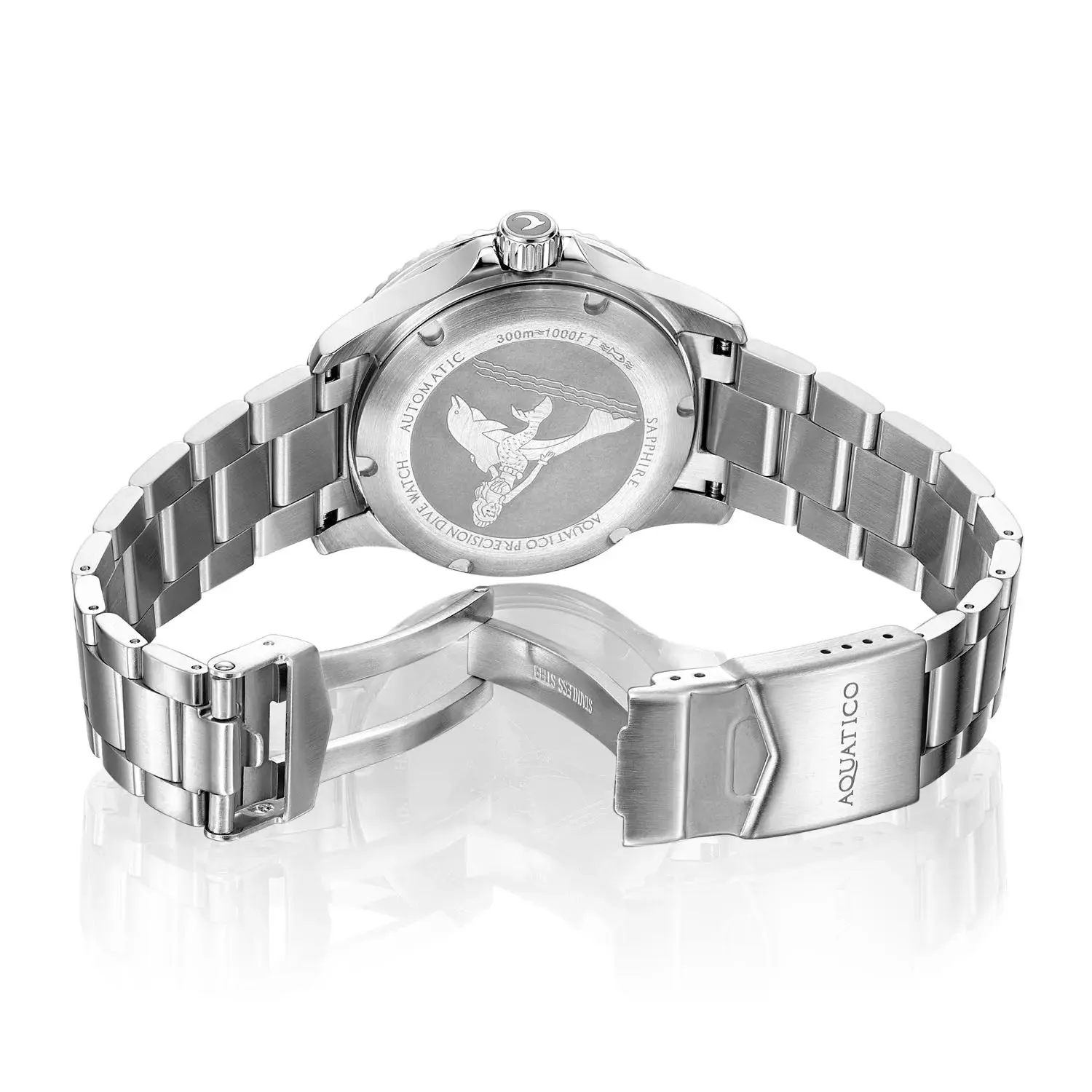 Aquatico Dolphin 38mm Orange Dial Watch