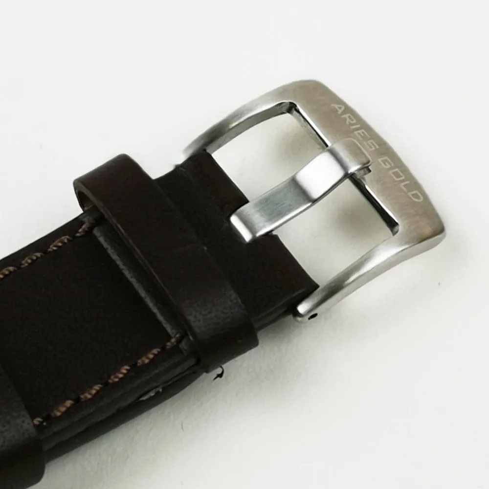 ARIES GOLD BELFAST MOON G 7013 S-BU MEN'S LEATHER WATCH