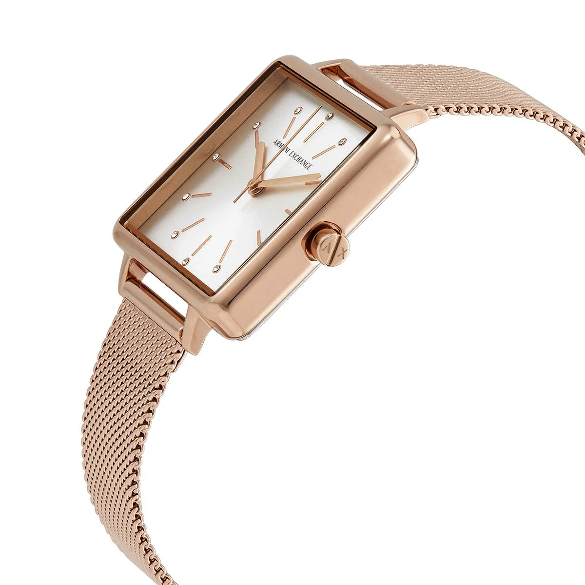 Armani Exchange Lola Square Quartz Silver Dial Ladies Watch AX5802
