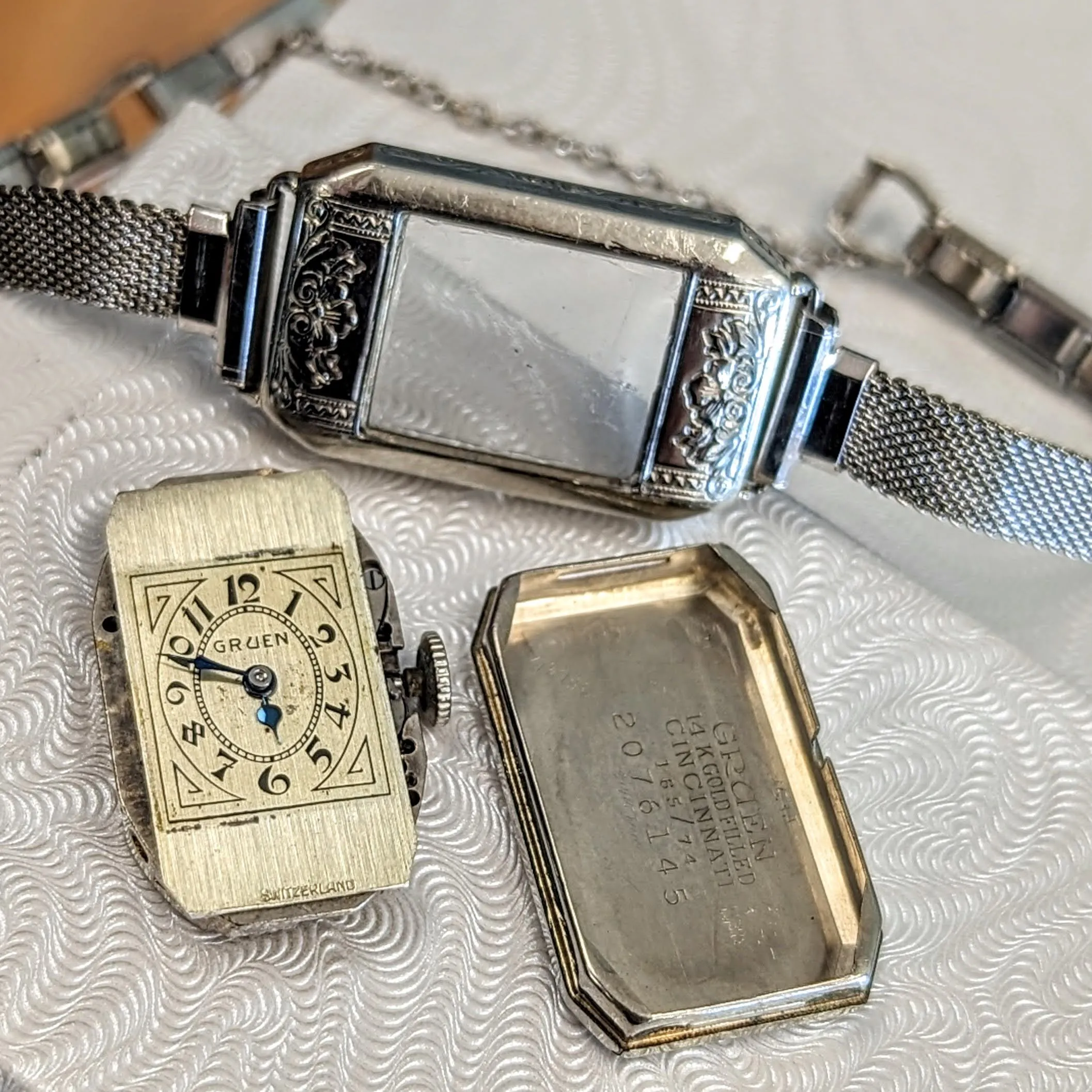 Art Deco Ladies Gruen Watch - Original Bracelet Vintage Wristwatch