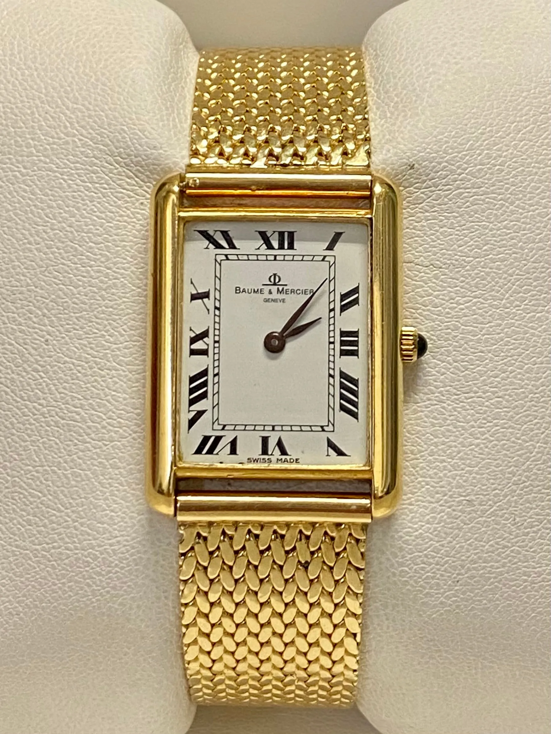 BAUME & MERCIER Men's 18K YG Cartier Tank Style Wristwatch - $30K APR w/ COA!!!!