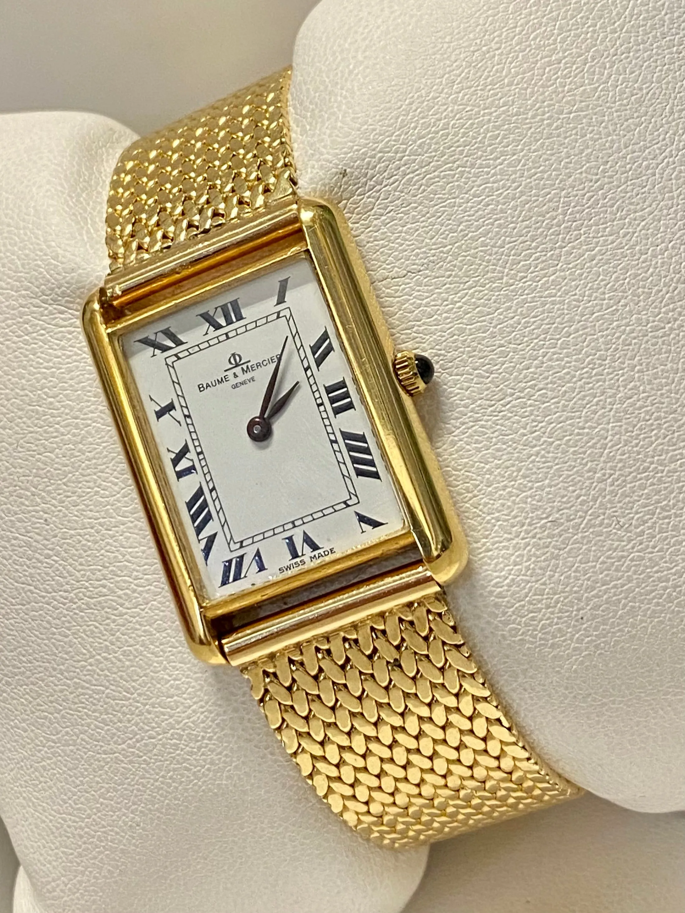 BAUME & MERCIER Men's 18K YG Cartier Tank Style Wristwatch - $30K APR w/ COA!!!!