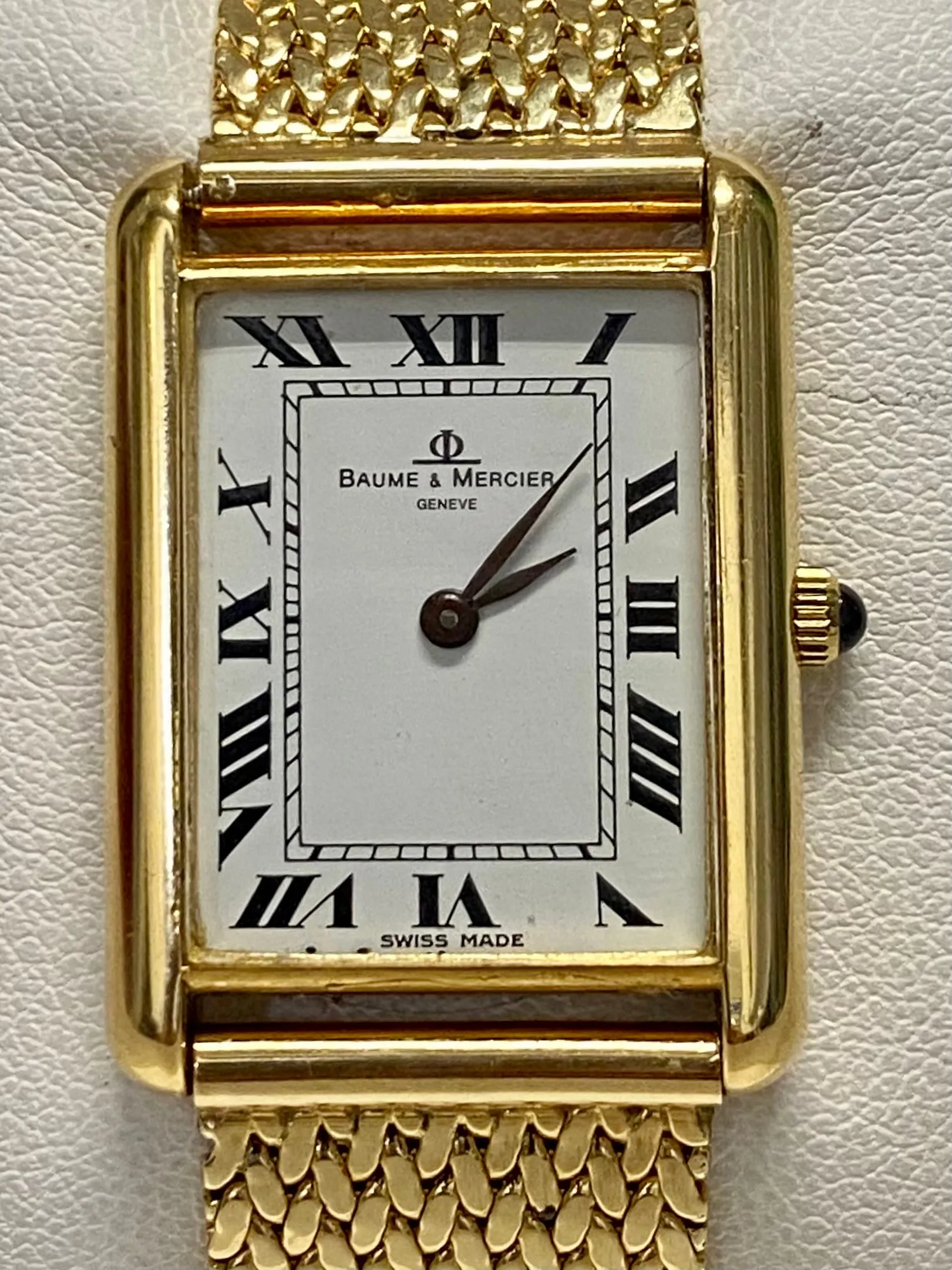 BAUME & MERCIER Men's 18K YG Cartier Tank Style Wristwatch - $30K APR w/ COA!!!!