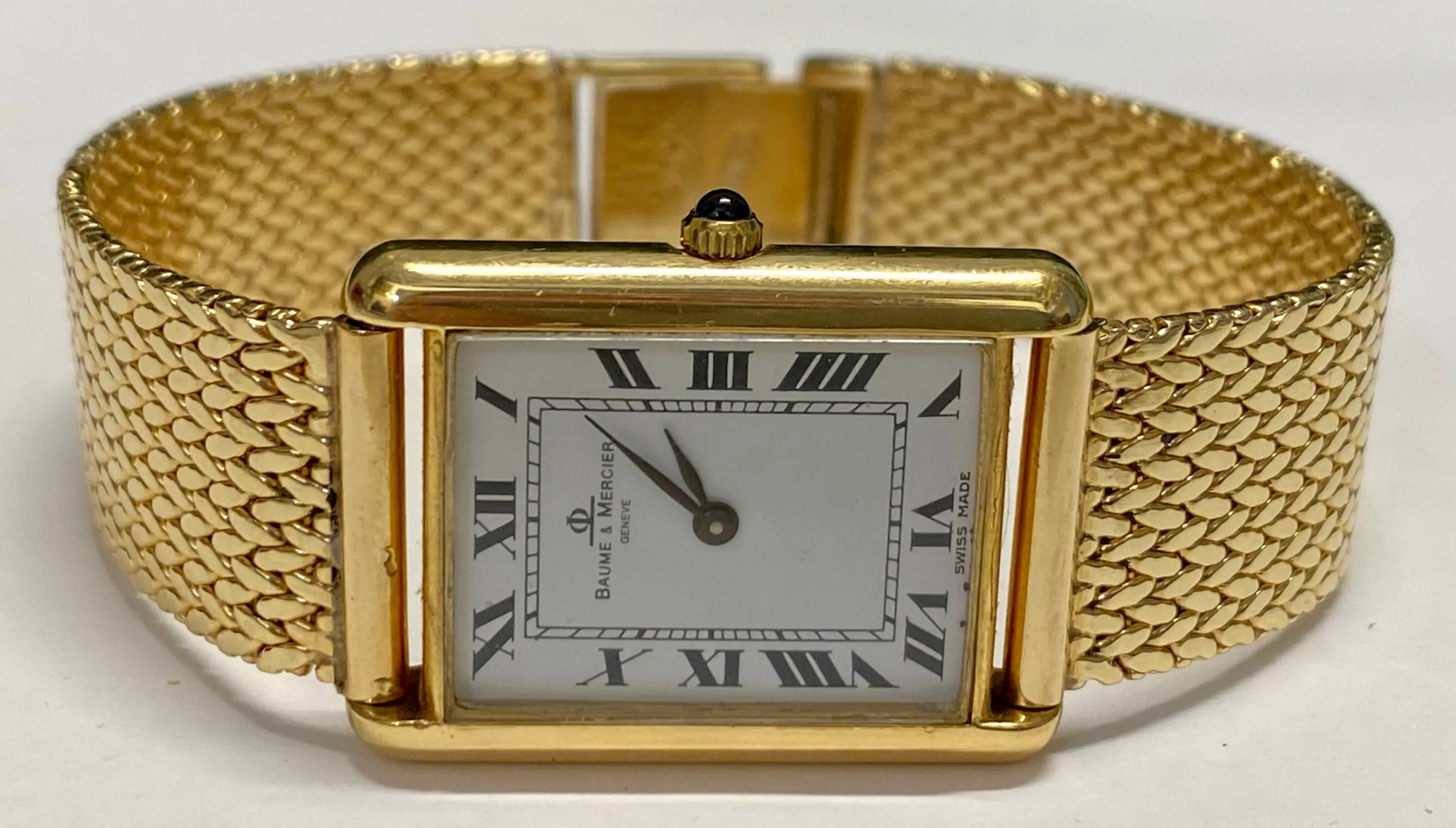 BAUME & MERCIER Men's 18K YG Cartier Tank Style Wristwatch - $30K APR w/ COA!!!!