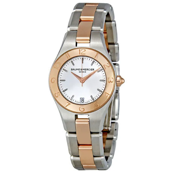 Baume and Mercier Linea Rose Gold and Stainless Steel Ladies Watch 10015