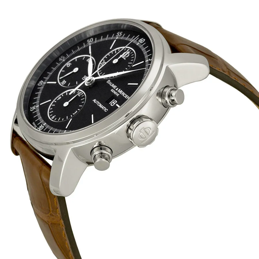 Baume et Mercier Classima Chronograph Black Dial Leather Men's Watch MOA8589