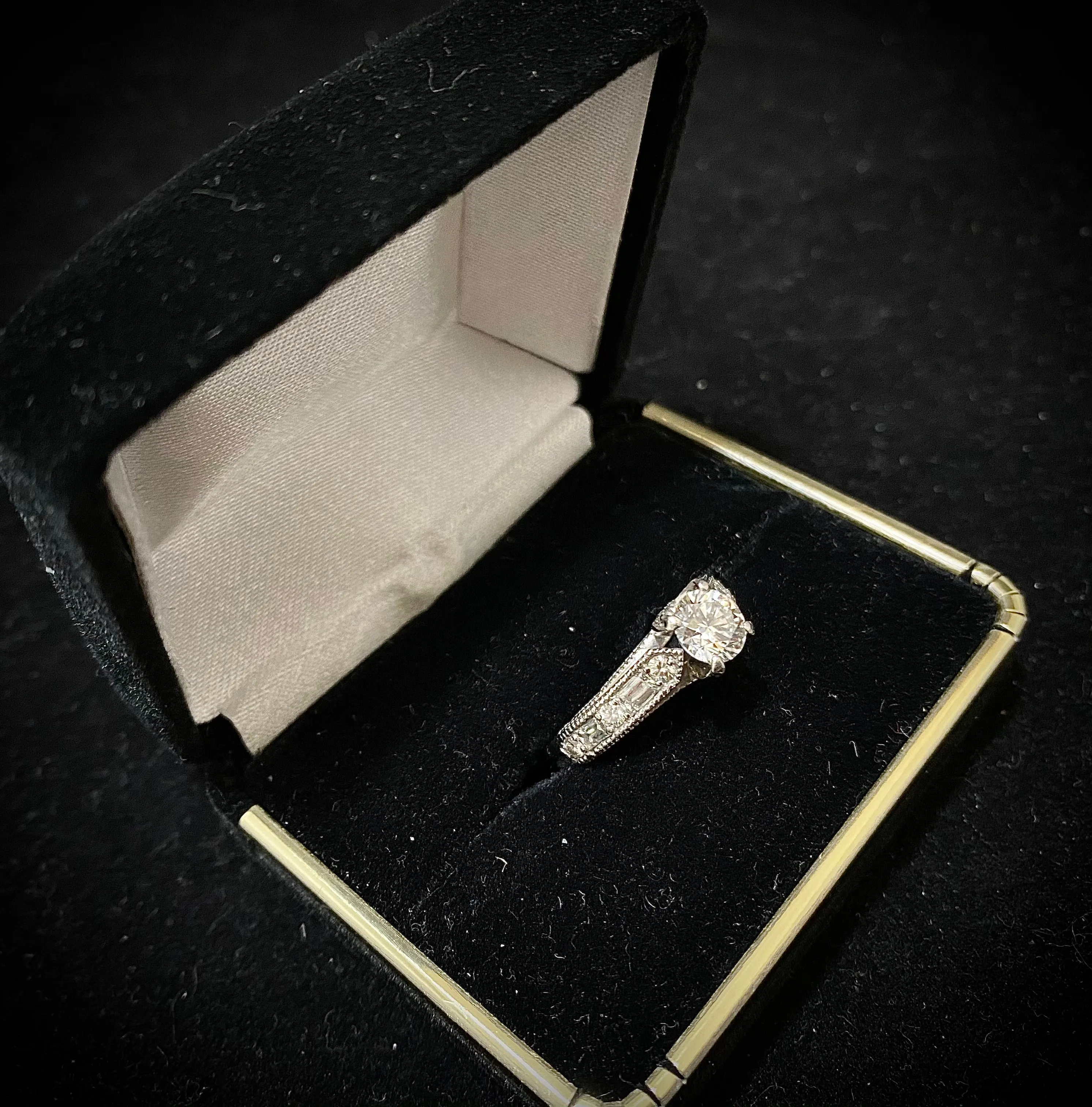 Beautiful Designer Platinum Engagement Ring with 65 Diamonds! - $40K Appraisal Value w/CoA}