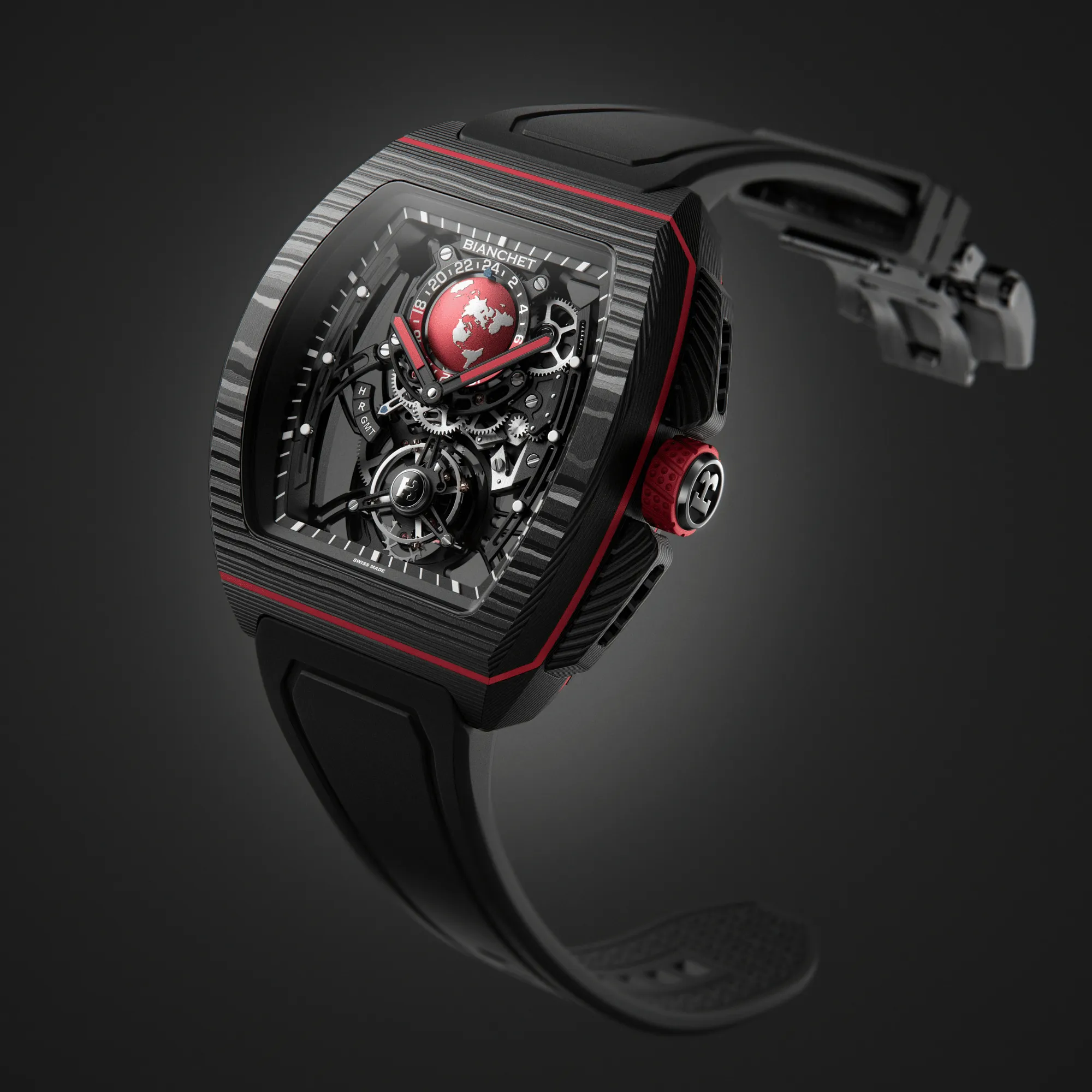 Bianchet Flying Tourbillon Sport GMT - Carbon Red