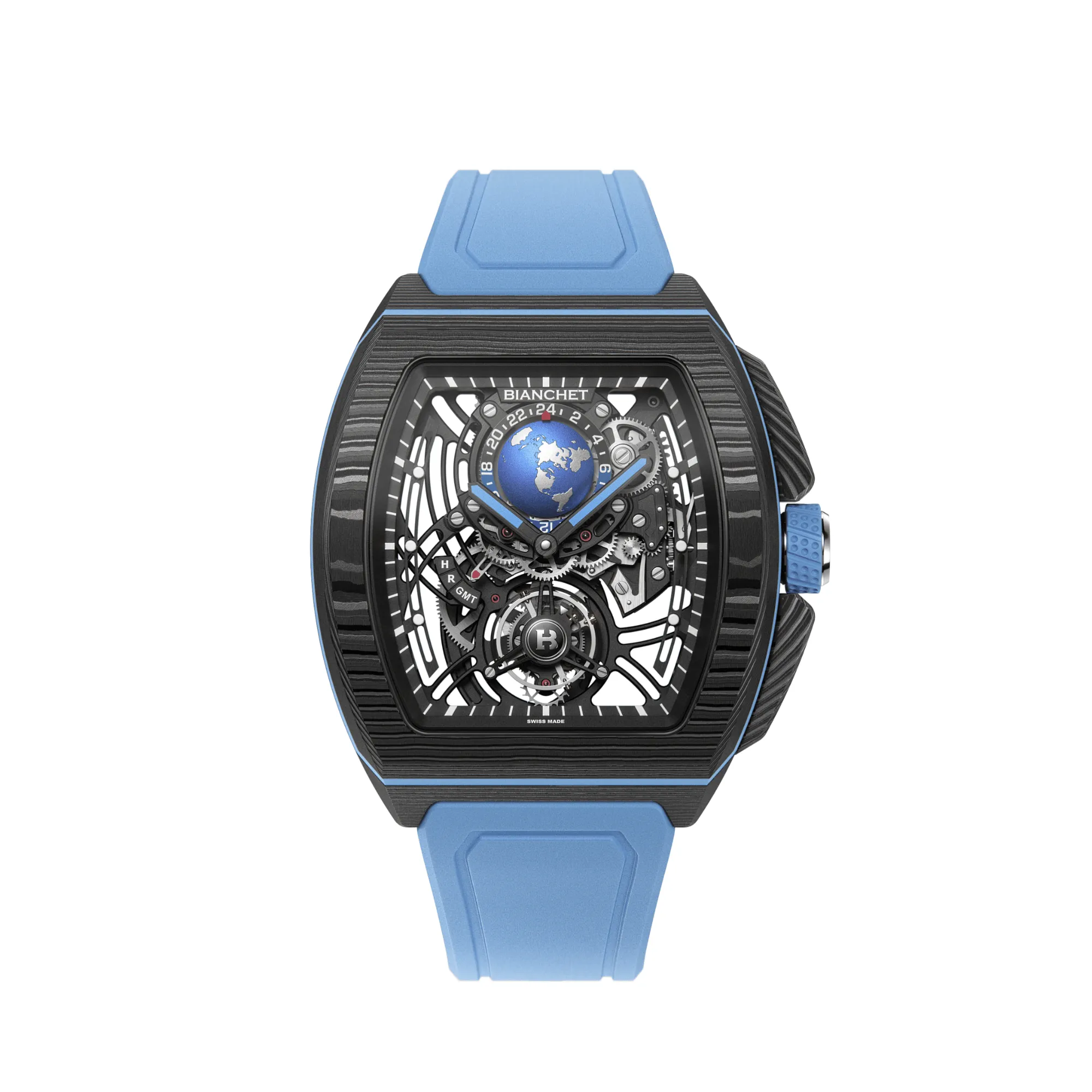 Bianchet Flying Tourbillon Sport GMT - Carbon Sky Blue