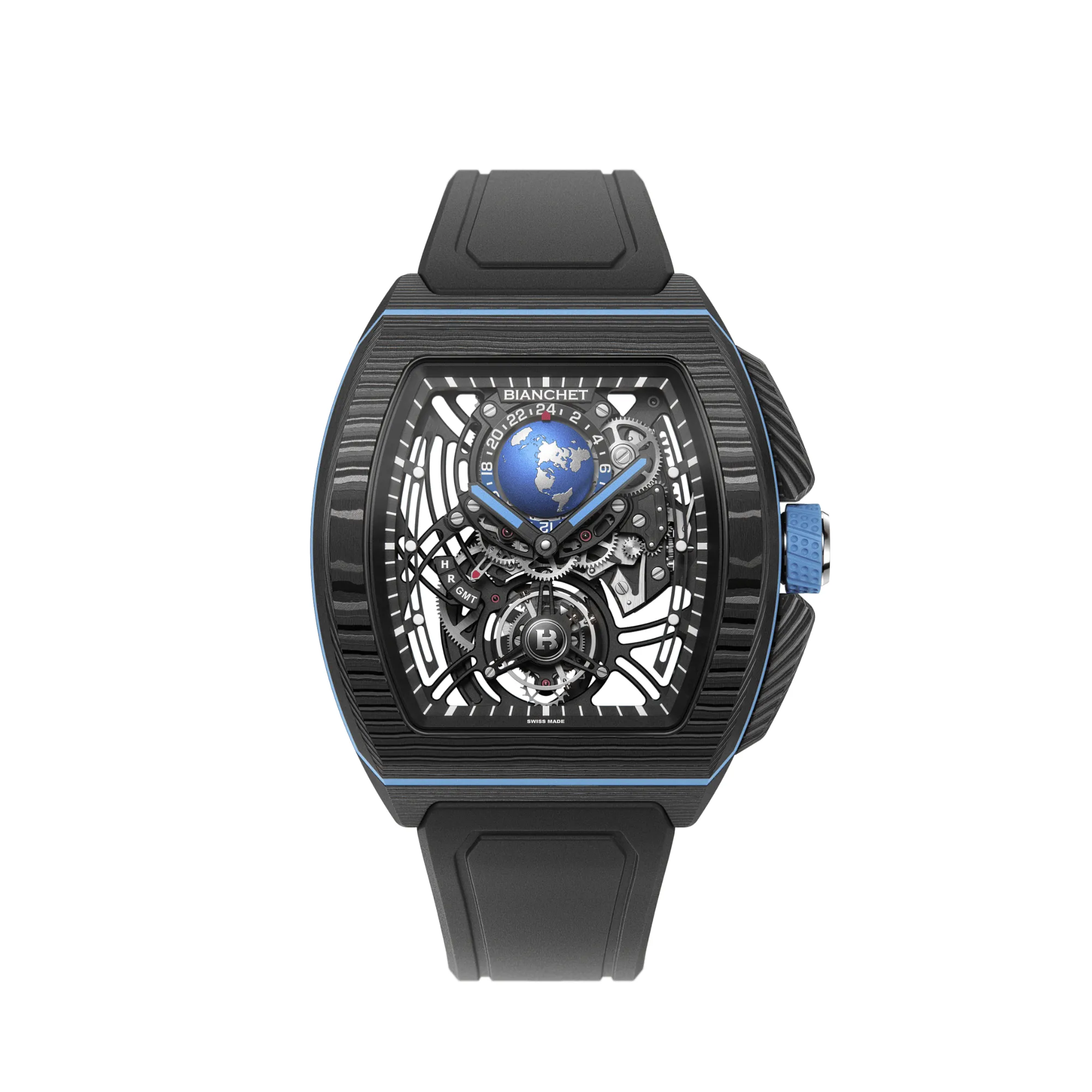 Bianchet Flying Tourbillon Sport GMT - Carbon Sky Blue