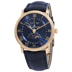 Blancpain Villeret Ultraplate Moonphase Automatic Blue Dial Men's Watch 6654 3640 55B