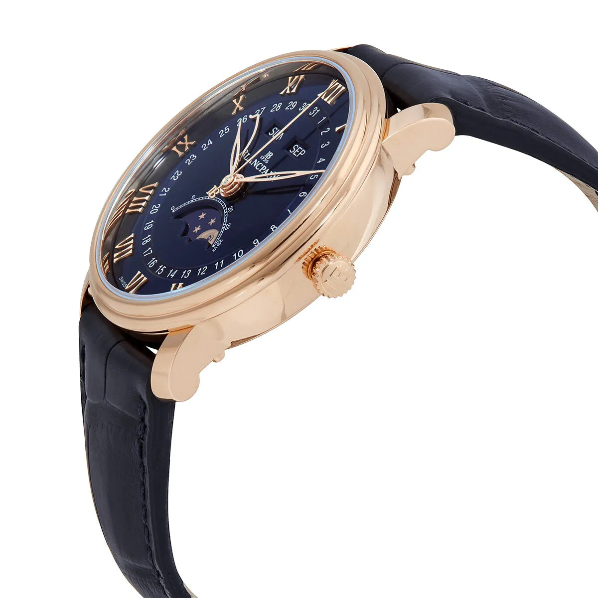Blancpain Villeret Ultraplate Moonphase Automatic Blue Dial Men's Watch 6654 3640 55B
