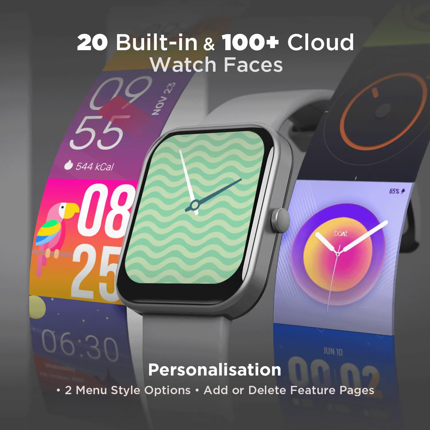 boAt Wave Arcade | 1.81" (4.59 cm) Display Bluetooth Calling Smart Watch with 100  Sports Modes, Save up to 50 contacts, IP68 Dust and Water Resistance