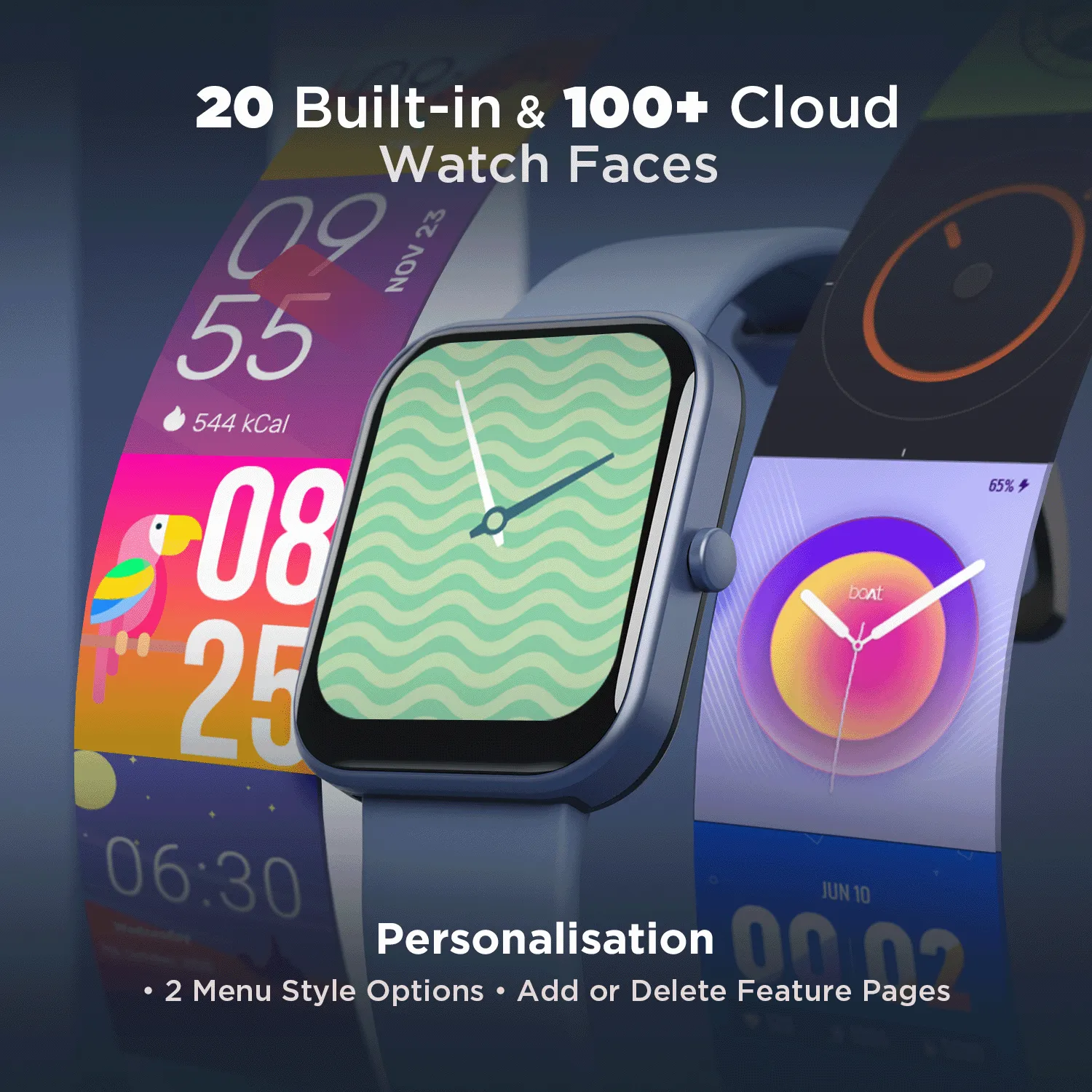 boAt Wave Arcade | 1.81" (4.59 cm) Display Bluetooth Calling Smart Watch with 100  Sports Modes, Save up to 50 contacts, IP68 Dust and Water Resistance