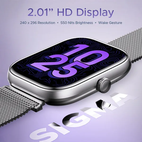 boAt Wave Sigma | Smartwatch with 2.01" (5.10cm) HD Display, BT Calling, Powered by Crest  OS, 700  Active Modes