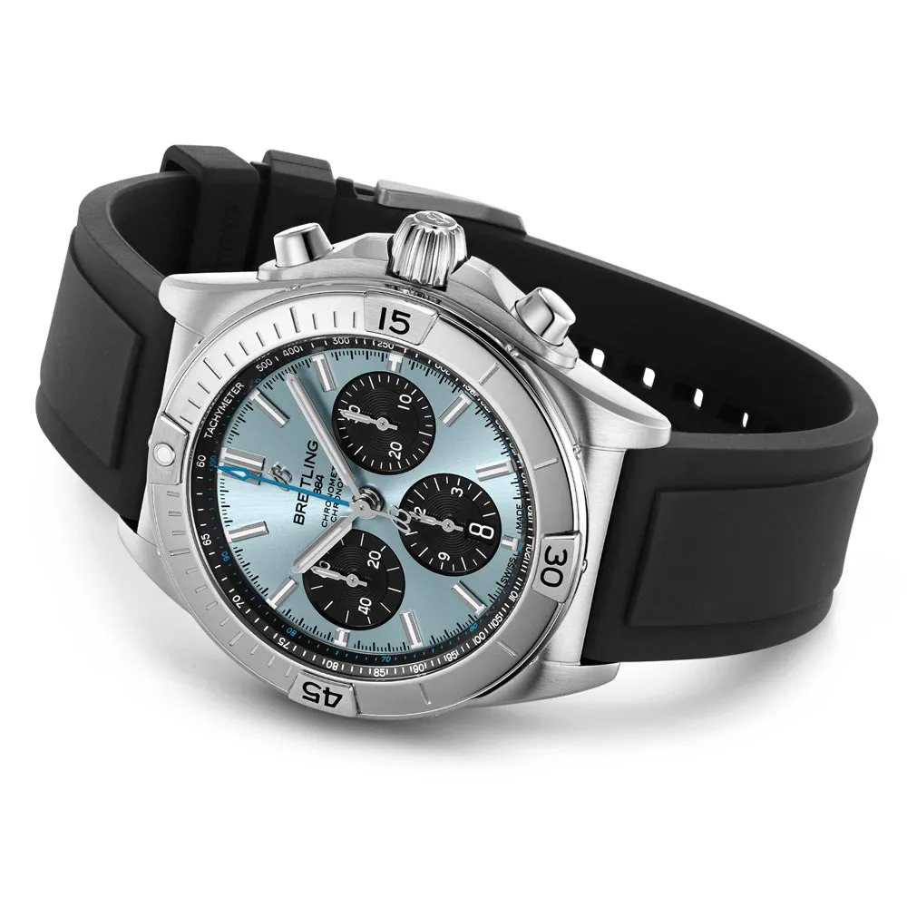 Breitling Chronomat B01 42mm Ice Blue Dial Steel & Platinum Automatic Chronograph Gents Watch PB0134101C1S1