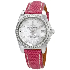 Breitling Galactic 36 Mother of Pearl Diamond Dial Ladies Leather Watch A7433053-A780LIZT