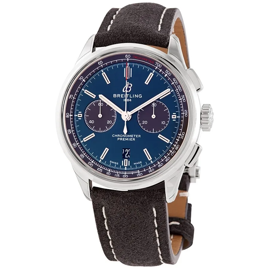 Breitling Premier B01 Chronograph Automatic Chronometer Blue Dial 42 mm Men's Watch AB0118A61C1X2