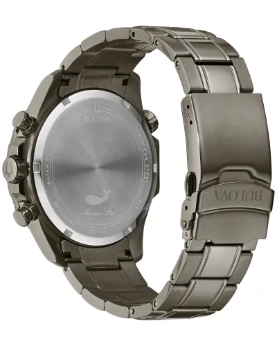 Bulova 98B350 Chronograph Marine Star Gray Stainless Steel Bracelet 43mm Men Watches Lexor Miami
