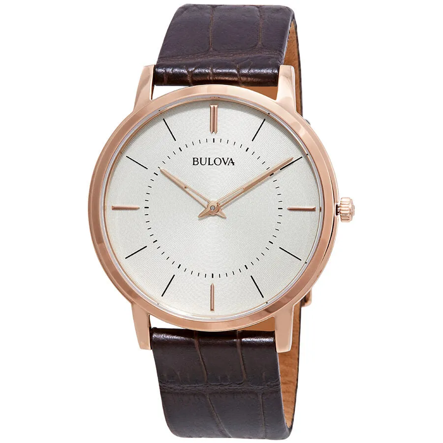 Bulova Classic Warm Grey Dial Rose Gold-tone Men's Watch 97A126