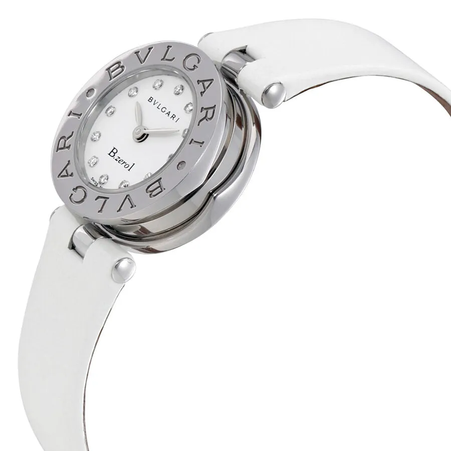 Bvlgari B. Zero1 White Dial Ladies Diamond Watch 100986