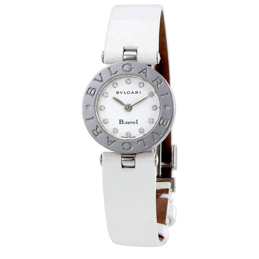 Bvlgari B. Zero1 White Dial Ladies Diamond Watch 100986