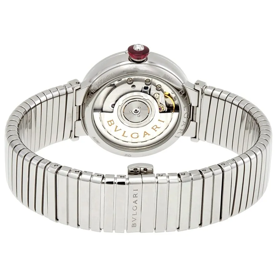 Bvlgari LVCEA Tubogas Black Lacquered Diamond Dial Automatic Ladies Watch 102953