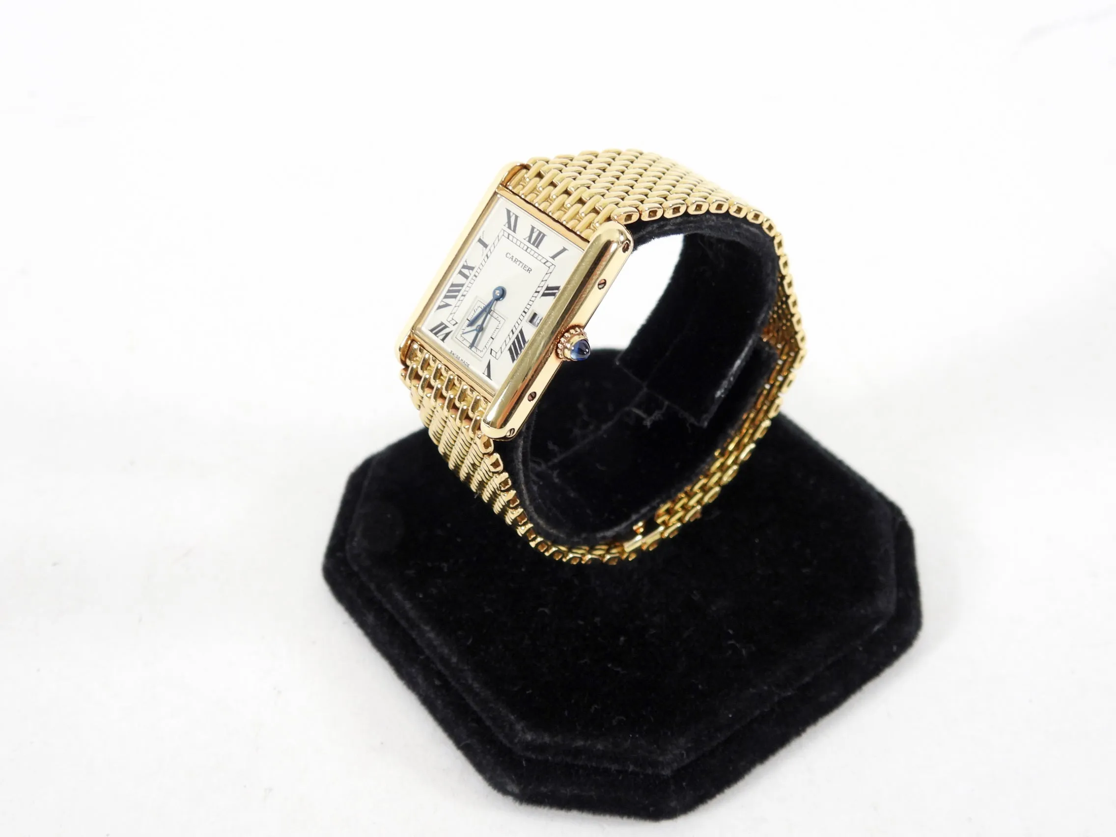 Cartier 18k Yellow Gold Tank Louis Grain de Riz Watch