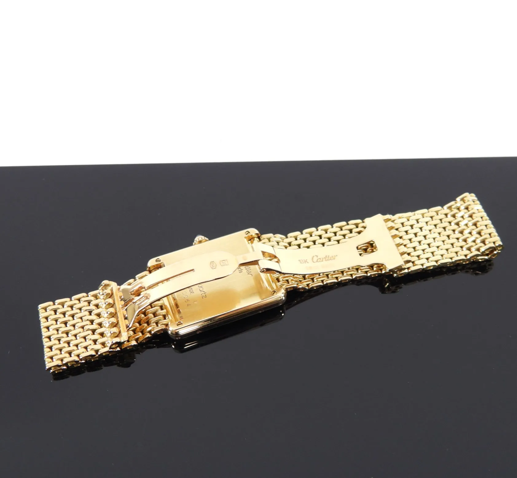 Cartier 18k Yellow Gold Tank Louis Grain de Riz Watch