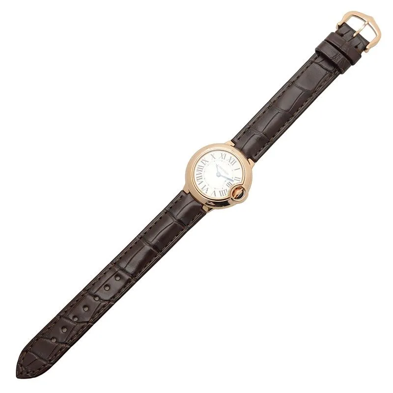 Cartier Ballon Bleu Silver Dial 18K Rose Gold Ladies Watch WGBB0007
