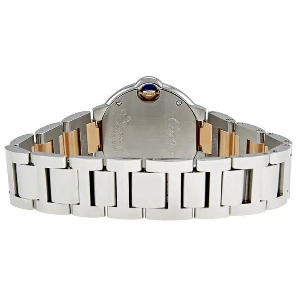 Cartier Ballon Bleu Silver Dial Steel and 18kt Rose Gold Ladies Watch WE902030