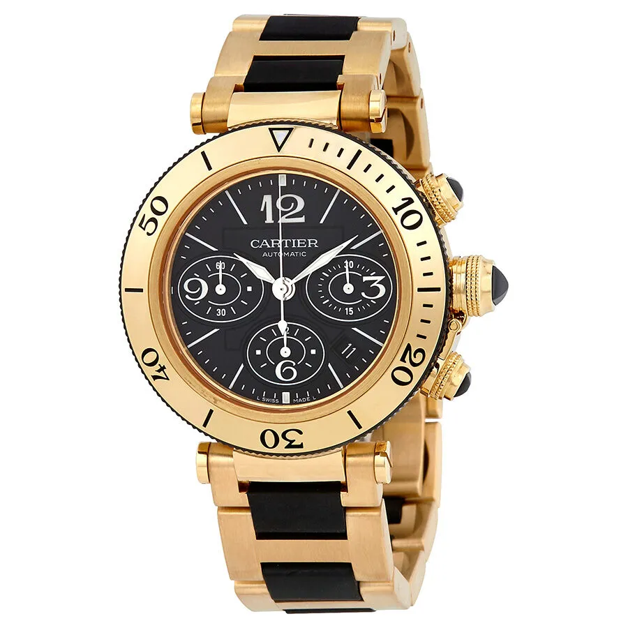 Cartier Pasha Seatimer Black Chronograph Dial Automatic Men's Watch W301970M