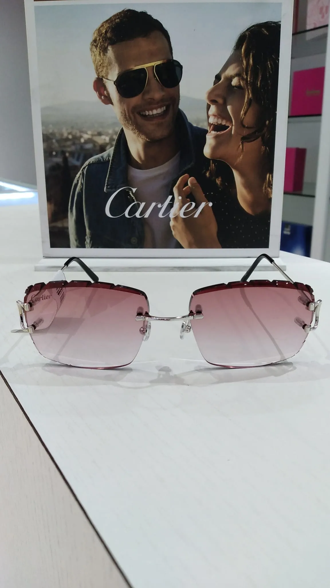 Cartier Rimless CT0092O 002 53 Sunglasses Unisex