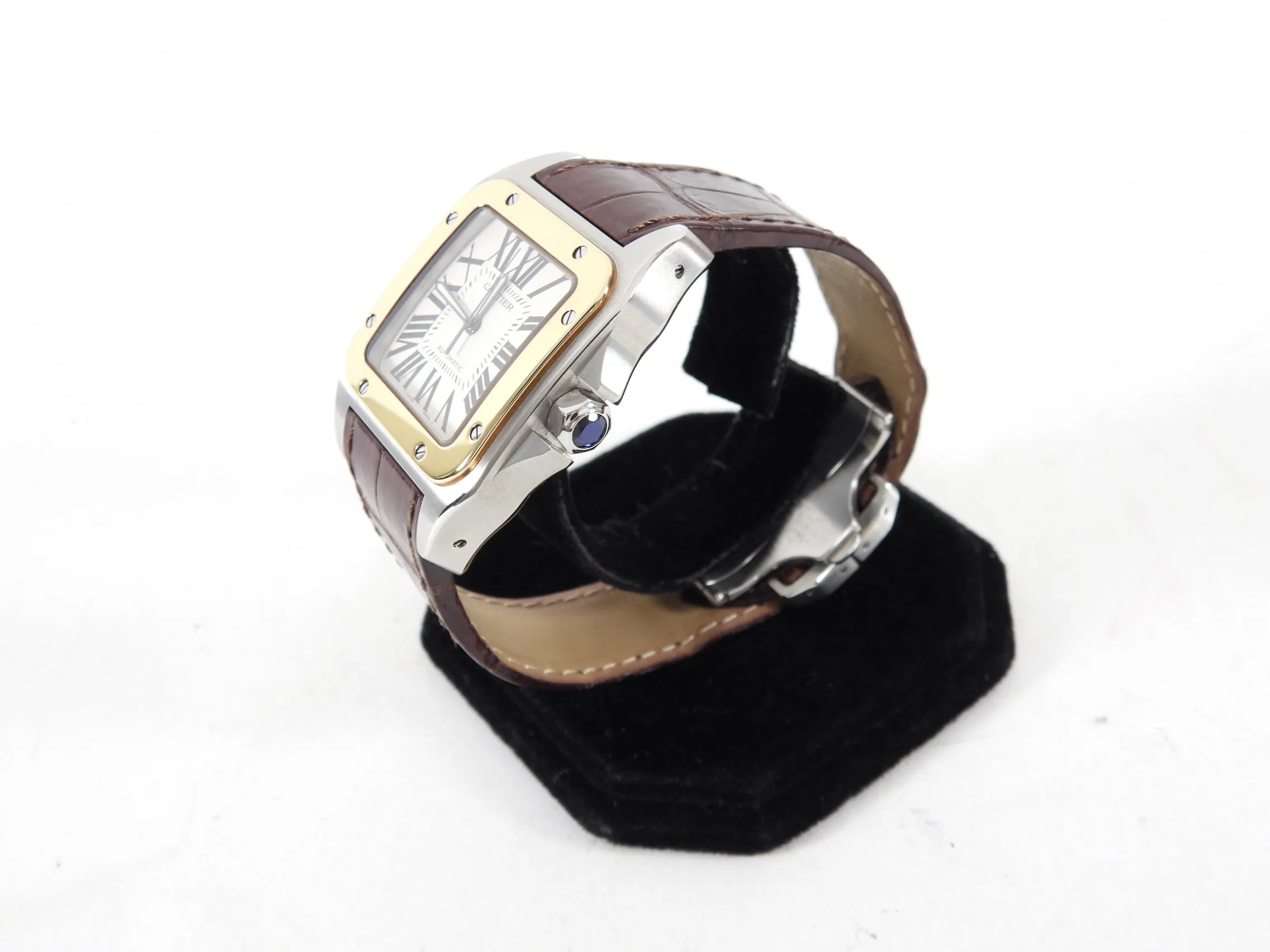 Cartier Santos 100 Automatic 38mm Exotic Band Wrist Watch
