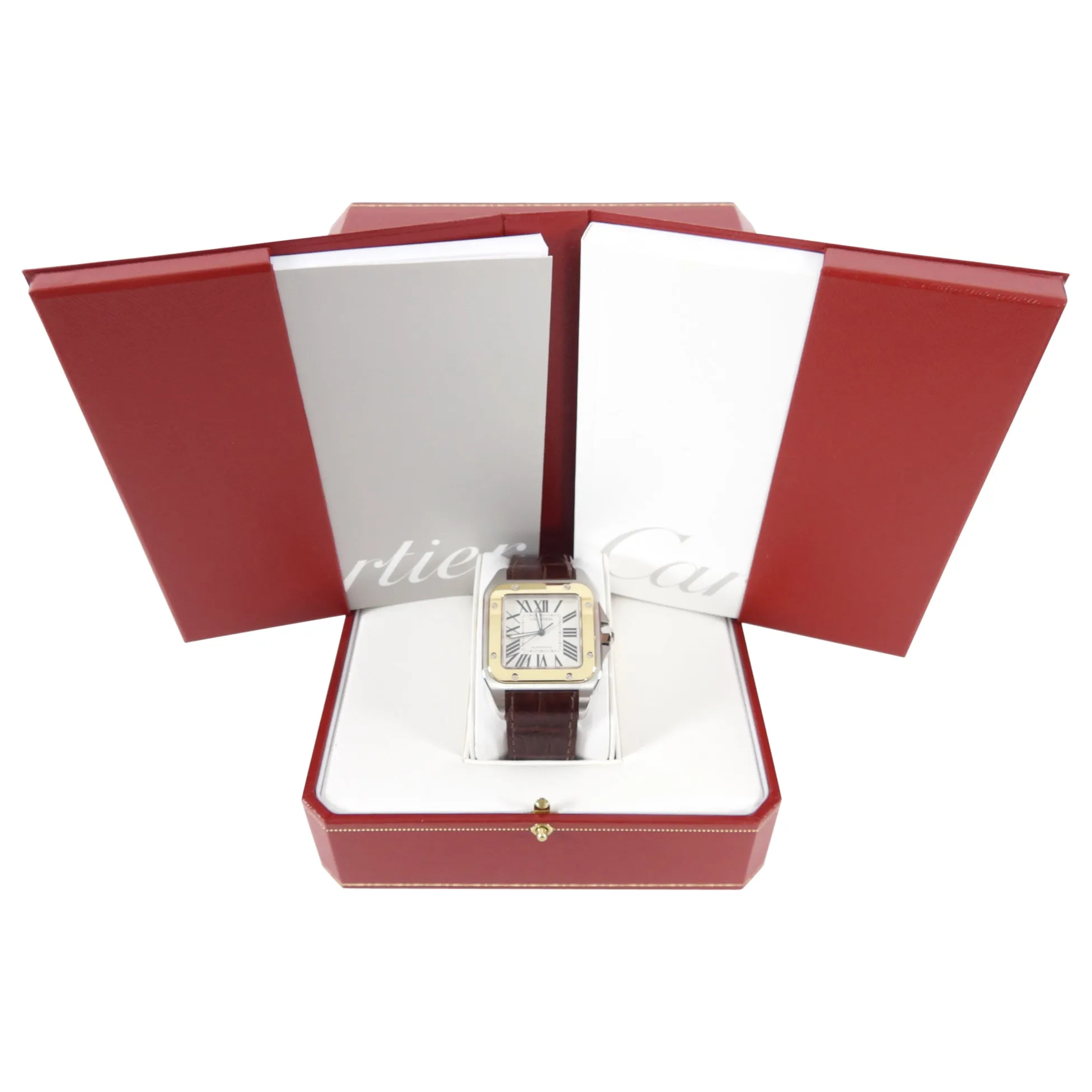 Cartier Santos 100 Automatic 38mm Exotic Band Wrist Watch