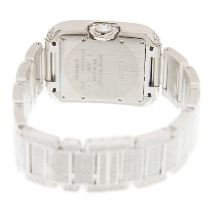 Cartier Tank Anglaise Diamond Pave 18kt White Gold Automatic Men's Watch HPI00561