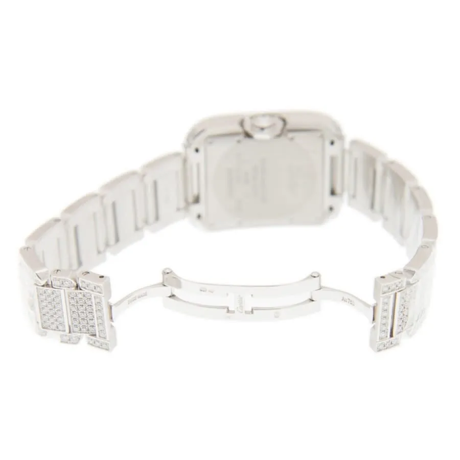 Cartier Tank Anglaise Diamond Pave 18kt White Gold Automatic Men's Watch HPI00561