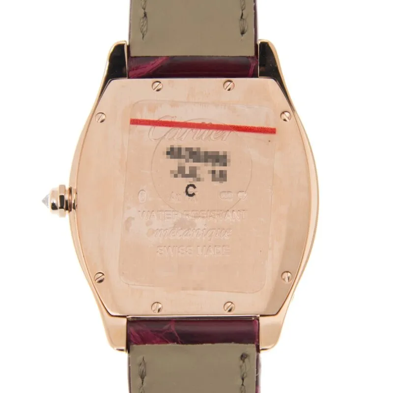 Cartier Tortue Silver Dial 18kt Rose Gold Diamond Unisex Watch WA501008