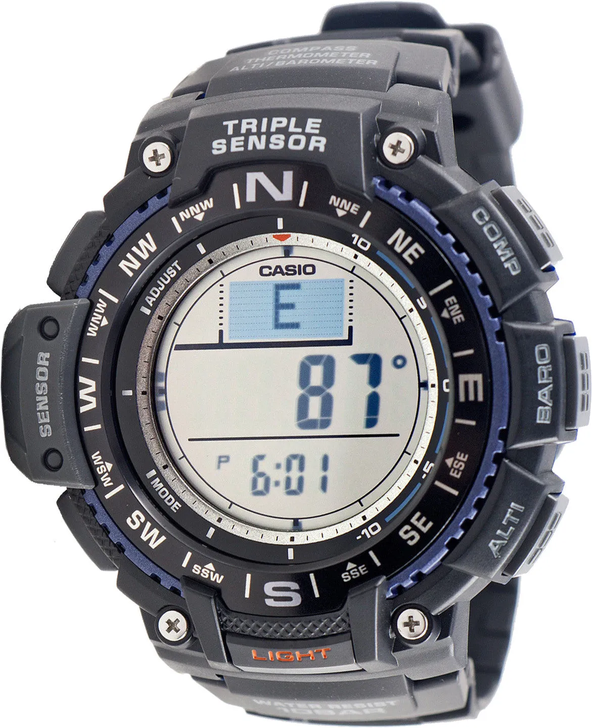 Casio SGW-1000-1ACR Thermometer Compass Altimeter Barometer World Time 5 Alarms Watch New 2015 Model
