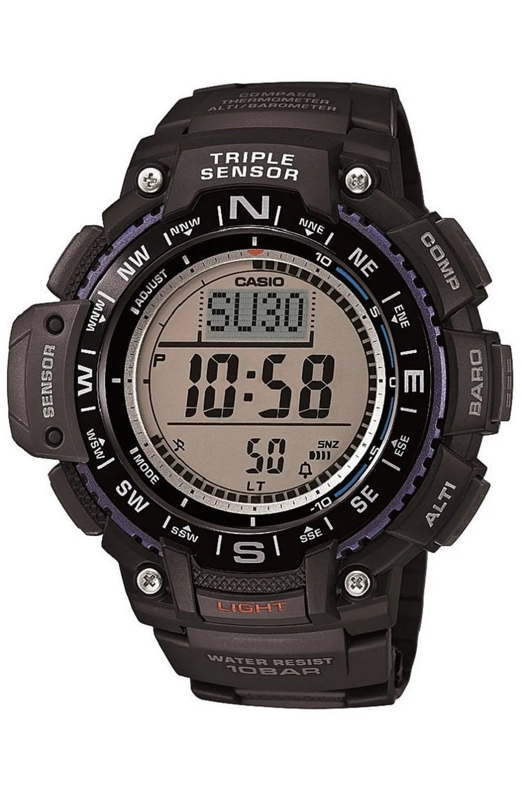 Casio SGW-1000-1ACR Thermometer Compass Altimeter Barometer World Time 5 Alarms Watch New 2015 Model