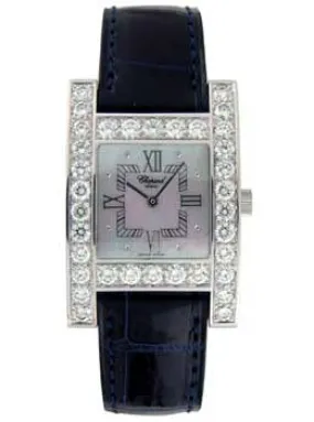 Chopard H Diamond 18kt White Gold Blue Ladies Watch 13/6621