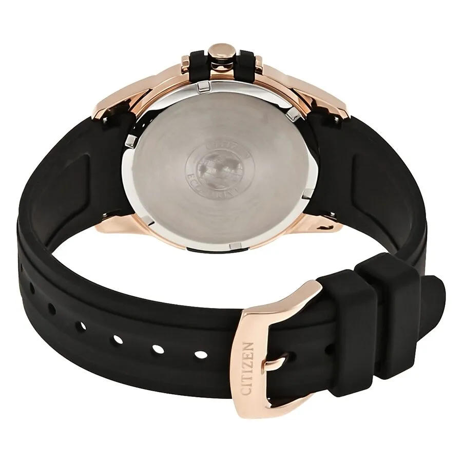 Citizen AR Silver Dial Ladies Black Silicone Solar Watch FE6133-09A