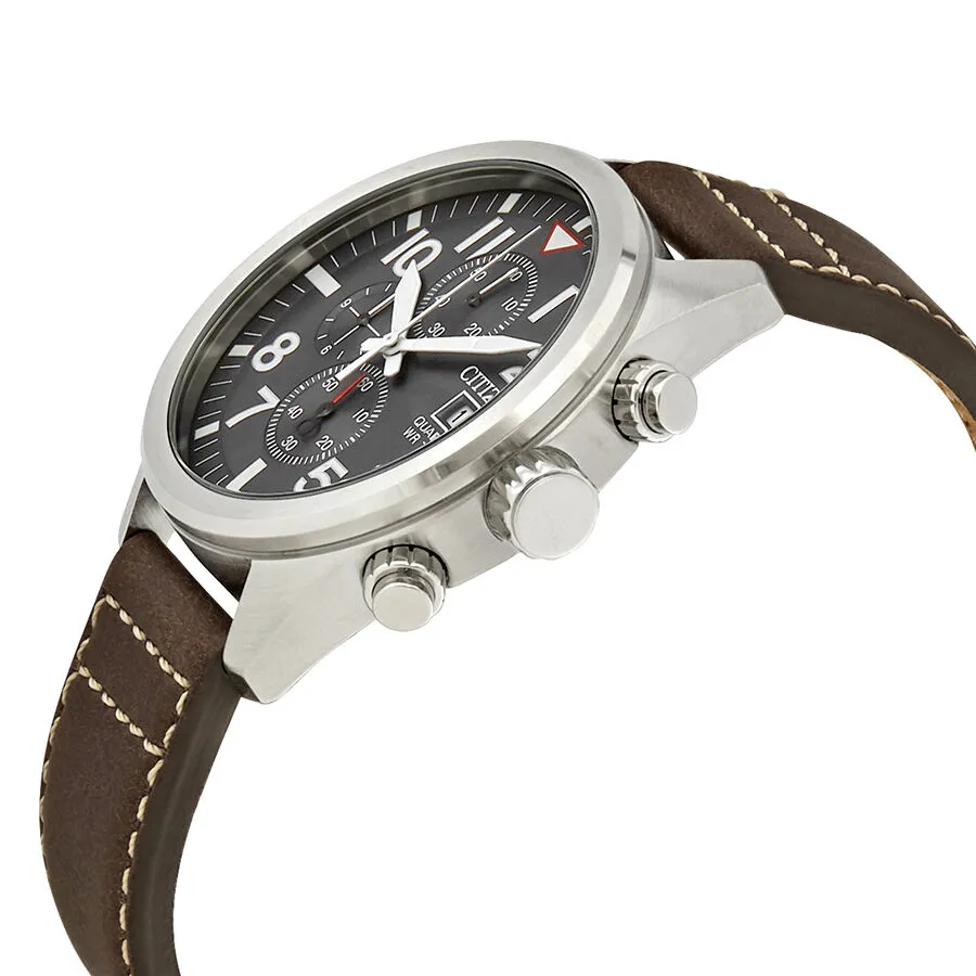 Citizen Chronograph Black Dial Brown Leather Men's Watch AN3620-01H
