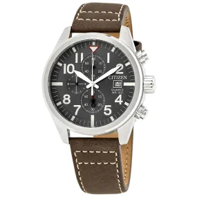 Citizen Chronograph Black Dial Brown Leather Men's Watch AN3620-01H