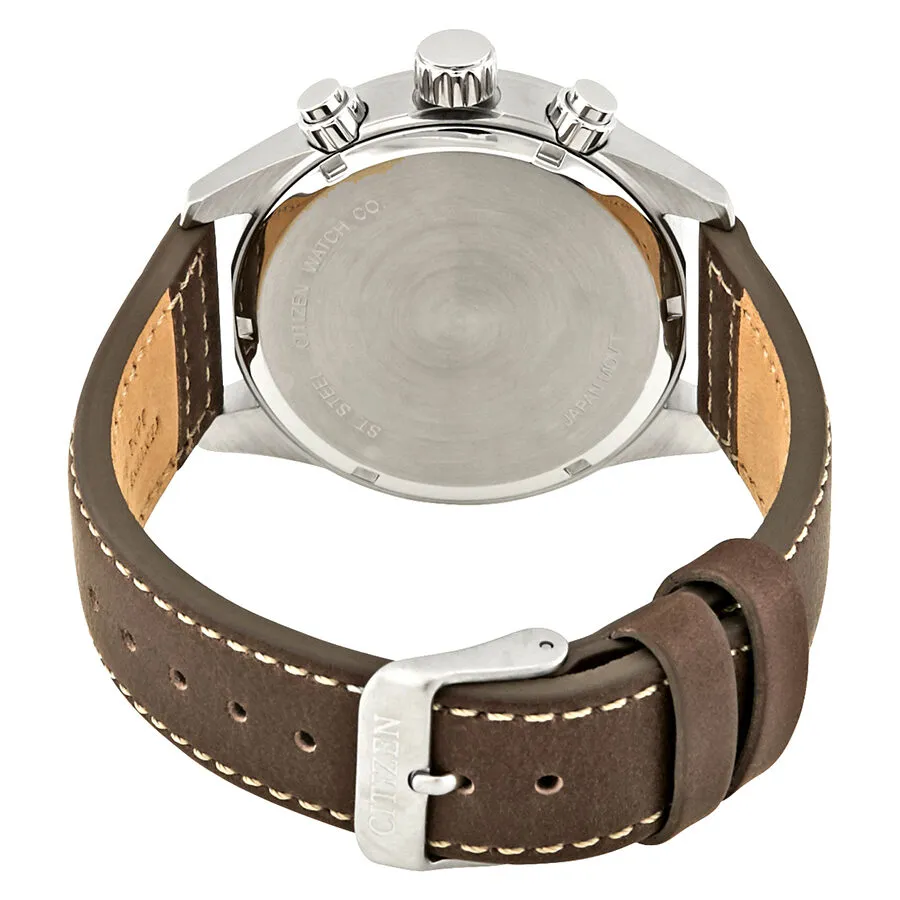 Citizen Chronograph Black Dial Brown Leather Men's Watch AN3620-01H