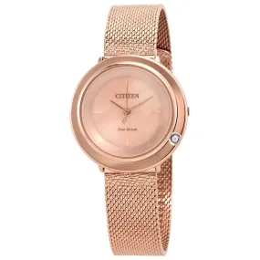 Citizen L Ambiluna Rose Mother of Pearl Dial Ladies Watch EM0643-50X
