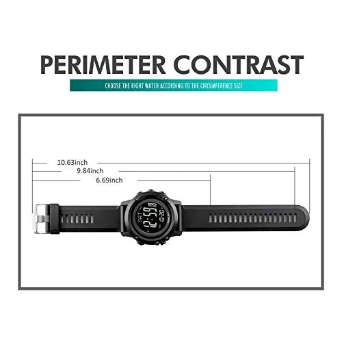 Compass Digital Sport Wrist Watches for Men with Large Dial