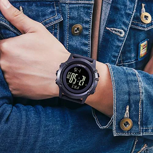 Compass Digital Sport Wrist Watches for Men with Large Dial
