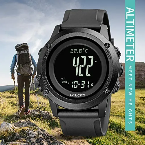Compass Digital Sport Wrist Watches for Men with Large Dial