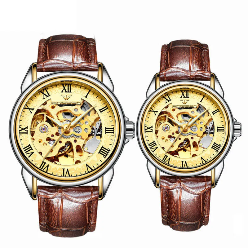 Couple Steel Mechanical Wrist Watch for Men and Women